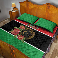 Libya Independence Day Quilt Bed Set Pomegranate Blossom With Libyan Seal - Wonder Print Shop