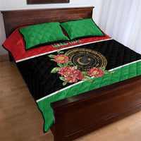 Libya Independence Day Quilt Bed Set Pomegranate Blossom With Libyan Seal - Wonder Print Shop