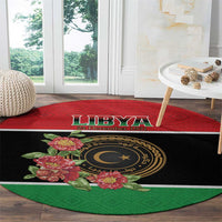 Libya Independence Day Round Carpet Pomegranate Blossom With Libyan Seal - Wonder Print Shop