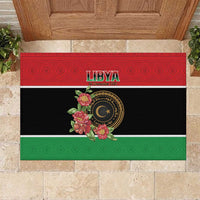 Libya Independence Day Rubber Doormat Pomegranate Blossom With Libyan Seal - Wonder Print Shop