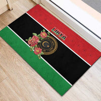 Libya Independence Day Rubber Doormat Pomegranate Blossom With Libyan Seal - Wonder Print Shop