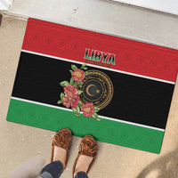 Libya Independence Day Rubber Doormat Pomegranate Blossom With Libyan Seal - Wonder Print Shop