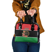 Libya Independence Day Shoulder Handbag Pomegranate Blossom With Libyan Seal - Wonder Print Shop