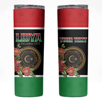 Personalized Libya Independence Day Skinny Tumbler Pomegranate Blossom With Libyan Seal - Wonder Print Shop