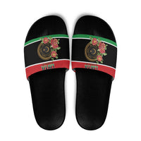 Libya Independence Day Slide Sandals Pomegranate Blossom With Libyan Seal - Wonder Print Shop
