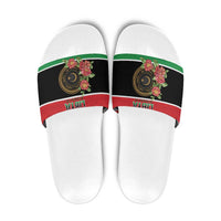 Libya Independence Day Slide Sandals Pomegranate Blossom With Libyan Seal - Wonder Print Shop