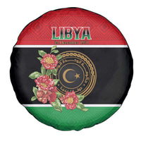 Libya Independence Day Spare Tire Cover Pomegranate Blossom With Libyan Seal - Wonder Print Shop