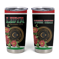 Personalized Libya Independence Day Tumbler Cup Pomegranate Blossom With Libyan Seal - Wonder Print Shop