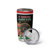 Personalized Libya Independence Day Tumbler Cup Pomegranate Blossom With Libyan Seal - Wonder Print Shop