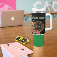 Personalized Libya Independence Day Tumbler With Handle Pomegranate Blossom With Libyan Seal - Wonder Print Shop