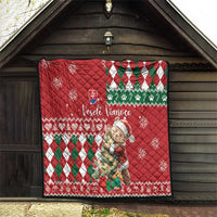 Slovakia Christmas Quilt Brown Bear Mix Argyle Pattern - Wonder Print Shop