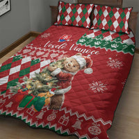 Slovakia Christmas Quilt Bed Set Brown Bear Mix Argyle Pattern - Wonder Print Shop