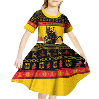 Personalised Germany Christmas Kid Short Sleeve Dress Merry Krampus - Wonder Print Shop