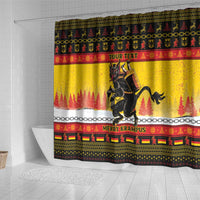 Personalised Germany Christmas Shower Curtain Merry Krampus