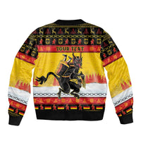 Personalised Germany Christmas Sleeve Zip Bomber Jacket Merry Krampus - Wonder Print Shop