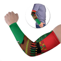 Personalized Happy Kwanzaa Arm Sleeves Kinara With Kente Pattern - Wonder Print Shop