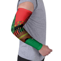 Personalized Happy Kwanzaa Arm Sleeves Kinara With Kente Pattern - Wonder Print Shop