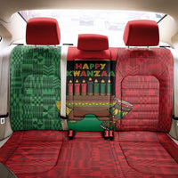 Happy Kwanzaa Back Car Seat Cover Kinara With Kente Pattern - Wonder Print Shop