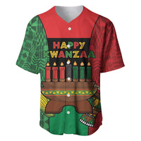 Personalized Happy Kwanzaa Baseball Jersey Kinara With Kente Pattern - Wonder Print Shop