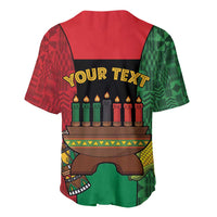 Personalized Happy Kwanzaa Baseball Jersey Kinara With Kente Pattern - Wonder Print Shop