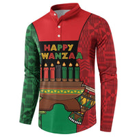 Personalized Happy Kwanzaa Button Sweatshirt Kinara With Kente Pattern - Wonder Print Shop