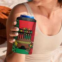 Personalized Happy Kwanzaa 4 in 1 Can Cooler Tumbler Kinara With Kente Pattern - Wonder Print Shop