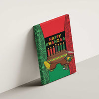 Happy Kwanzaa Canvas Wall Art Kinara With Kente Pattern - Wonder Print Shop
