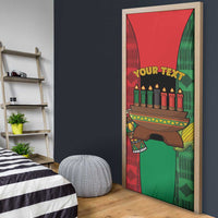 Personalized Happy Kwanzaa Door Cover Kinara With Kente Pattern - Wonder Print Shop