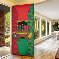 Personalized Happy Kwanzaa Door Cover Kinara With Kente Pattern - Wonder Print Shop