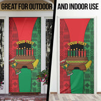 Personalized Happy Kwanzaa Door Cover Kinara With Kente Pattern - Wonder Print Shop