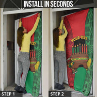 Personalized Happy Kwanzaa Door Cover Kinara With Kente Pattern - Wonder Print Shop