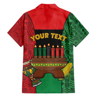 Personalized Happy Kwanzaa Family Matching Off The Shoulder Long Sleeve Dress and Hawaiian Shirt Kinara With Kente Pattern - Wonder Print Shop