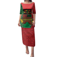 Personalized Happy Kwanzaa Family Matching Puletasi and Hawaiian Shirt Kinara With Kente Pattern - Wonder Print Shop