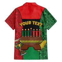 Personalized Happy Kwanzaa Family Matching Short Sleeve Bodycon Dress and Hawaiian Shirt Kinara With Kente Pattern - Wonder Print Shop