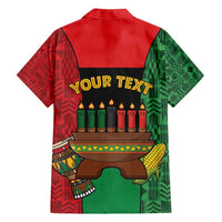 Personalized Happy Kwanzaa Family Matching Tank Maxi Dress and Hawaiian Shirt Kinara With Kente Pattern - Wonder Print Shop