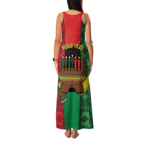 Personalized Happy Kwanzaa Family Matching Tank Maxi Dress and Hawaiian Shirt Kinara With Kente Pattern - Wonder Print Shop