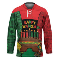 Personalized Happy Kwanzaa Hockey Jersey Kinara With Kente Pattern - Wonder Print Shop