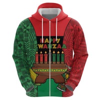 Personalized Happy Kwanzaa Hoodie Kinara With Kente Pattern - Wonder Print Shop