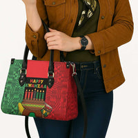 Happy Kwanzaa Leather Bag Kinara With Kente Pattern - Wonder Print Shop