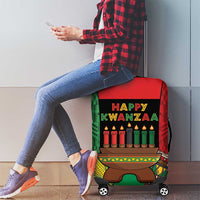 Happy Kwanzaa Luggage Cover Kinara With Kente Pattern - Wonder Print Shop