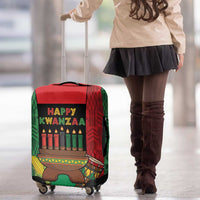 Happy Kwanzaa Luggage Cover Kinara With Kente Pattern - Wonder Print Shop