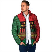 Personalized Happy Kwanzaa Padded Jacket Kinara With Kente Pattern - Wonder Print Shop