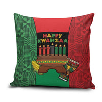 Happy Kwanzaa Pillow Cover Kinara With Kente Pattern - Wonder Print Shop
