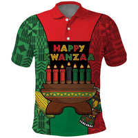 Personalized Happy Kwanzaa Polo Shirt Kinara With Kente Pattern - Wonder Print Shop