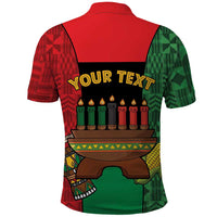 Personalized Happy Kwanzaa Polo Shirt Kinara With Kente Pattern - Wonder Print Shop