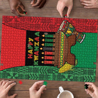 Happy Kwanzaa Puzzle Kinara With Kente Pattern - Wonder Print Shop