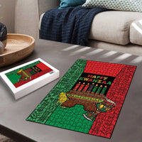 Happy Kwanzaa Puzzle Kinara With Kente Pattern - Wonder Print Shop