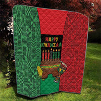 Happy Kwanzaa Quilt Kinara With Kente Pattern - Wonder Print Shop