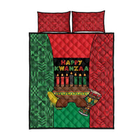 Happy Kwanzaa Quilt Bed Set Kinara With Kente Pattern - Wonder Print Shop