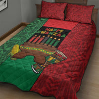 Happy Kwanzaa Quilt Bed Set Kinara With Kente Pattern - Wonder Print Shop